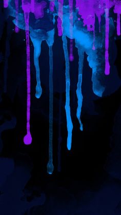 purple and blue icicles hanging from the ceiling