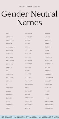 the ultimate list of gender neutral names