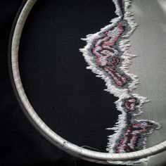 a close up of a circular embroidered object