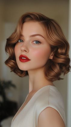 Retro waves Christmas hairstyle Vintage Hollywood Hair, Hair Retro, Hollywood Hair, Polished Hair, Christmas Gathering