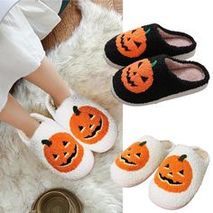 Bullet Points: Durable and Comfortable: These Halloween pumpkin slippers are made from the finest plush materials, ensuring both durability and comfort. The soft and cozy design is perfect for keeping your feet warm and snug during chilly autumn nights. Enhanced Stability: These Halloween pumpkin slippers have non-slip soles that provide excellent grip and allow you to walk confidently on any floor without worrying about slipping. Comfortable Design: These soft and cozy pumpkin slippers will keep your feet warm and comfortable during the cold Halloween season. They are perfect for lounging around the house or delightful a spooky night with your friends. Embrace Halloween Cheer: Embrace the Halloween spirit with these cozy pumpkin slippers, adding a spooky touch to any outfit. The fun desig Pumpkin Slippers, Halloween Slippers, Walk Confidently, Jack Lantern, Autumn Walk, Halloween Shoes, Spooky Night, Holiday Clothes