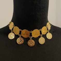 Afghan / Turkish Necklace. Brand New, Never Worn. From Etsy Seller Liracojewelry. Comes With Packaging. Gold Costume Jewelry For Festival, Gold Round Choker For Festivals, Gold Necklace With Coin Pendant For Festival, Gold Jeweled Round Choker, Turkish Accessories, Turkish Gold Jewelry, Turkish Necklace, Turkish Lira, Coin Choker