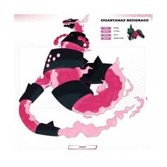 a paper cutout of a pink and black lizard