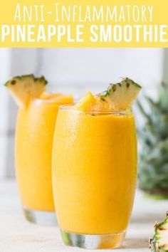 anti inflammatory pineapple smoothie Anti Inflamatory Smoothie, Pineapple Smoothie Recipes, Mango Pineapple Smoothie, Anti Inflammation Recipes, Resep Smoothie, Healthy Nutrition Plan, Pineapple Smoothie, Easy Smoothies