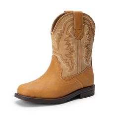 PRICES MAY VARY. Soft PU Leather: These boys’ cowboy boots are easy to wear with the supple upper and classic V-shaped boot silhouette. Decorated with embroidery and complemented with a square-toe design, these stylish western boots bring cowboy style to your child. Comfy Low Heel: Designed with a low heel that allows your child to walk comfortably all day long and these comfortable boys’ boots feature a soft lining for enhanced comfort. Easy to wear: The wide boot opening and pull-tab design ma Girls Cowboy Boots, Tab Design, Boys Cowboy Boots, Kids Cowboy Boots, Girl Cowboy Boots, Boot Silhouette, Cowboy Style, Boys Boots, Wide Boots