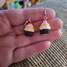 New Cupcake Earrings Sweet Multicolor Earrings For Gift, Sweet Pink Nickel-free Earrings, Nickel-free Sweet Pink Earrings, Sweet Multicolor Handmade Earrings, Casual Pink Jewelry With Ear Wire, Halloween Earrings Beaded, Taco Earrings, Cupcake Earrings, Silpada Earrings