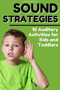 Auditory sensory activities are perfect for helping kids overcome auditory processing disorders, auditory seeking and auditory sensitivities. Try these 10 activities to help with auditory sensory processing. Auditory Processing Disorder Activities, Sensory Therapy Activities, Auditory Processing Activities, Arts Preschool, Sensory Processing Activities, Toddler Speech, Toddler Speech Activities, Auditory Learners, Sensory Seeker