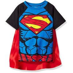 DC Comics Superman Toddler Boys Caped Cosume Design T-Shirt 3T Size: 3 Years.  Color: Multicolor.  Gender: male. Cosplay Robin, Boys Cape, T Shirt Cape, Justice League Superman, Superman Cape, Comic Superman, Superhero Superman, Robin Cosplay, Superman Costumes