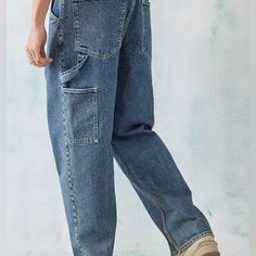 Never Worn Super Cute Carpenter Jeans From Urban Outfitters Bdg Waist 27 Dark Wash Bdg Carpenter Jeans, Carpenter Jeans Outfit, Bdg Jeans, Denim Color, Carpenter Jeans, Dark Wash Denim, Jean Outfits, Urban Outfitters, Color Blue