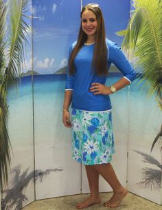 Ladies swim skirt style 2622 is perfect for a swim or stroll on a hot summer day at the beach, pool, or water park. All Aqua Modesta swimwear have UV ray protection and are rated at SPF 50+. Solid black, Paradise, Black floral, Batique Blue print, Sparkle blue, Sea flowers and Jade paisley print are available from sizes: xx-small though xx-large. Spiral dots is available from small through xx-large. For a complete look get the coordinating tops in black, jade and sailing blue style 2629 and styl Summer Swim Skirt With Built-in Shorts For Beach, Summer Swim Dress With Built-in Shorts For Poolside, Spring Swim Skirt With Built-in Shorts, Stretch Swim Dress With Built-in Shorts For Beach, Beachwear Skirt With Built-in Shorts For Vacation, Summer Skort With Built-in Shorts For Poolside, Beach Swim Dress With Built-in Shorts, Beachwear Skirt With Built-in Shorts For Poolside, Casual Stretch Swim Dress With Built-in Shorts