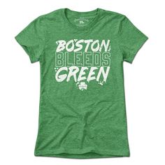 Boston Bleeds Green T-Shirt Let's Go Boston! This tee represents the true Boston fan who bleeds with the team. Features a custom distressed print to show the gritty history of basketball in Boston! Whether you're cheering in the stands at the Gahden or just sweating from watching the game at home, then this shirt was made for you! Available in Green or Charcoal. 100% Guarantee On All Our Products Super Fast shipping, orders ship same/next day In Stock Right Now Over 12 years online selling Bosto Green Breathable T-shirt For Sports Events, Green Cotton T-shirt For Sports Events, Green Sports T-shirt, Boston Tshirt, Basketball History, Green Tshirt, Charcoal Color, In Boston, Selling Online