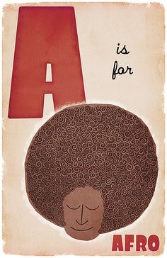 a is for afro poster hanging on the wall