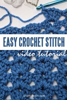 crochet video tutorial Crochet Stitches Tutorial, Basic Crochet Stitches, Crochet Stitches Patterns, Crochet Stitch, Crochet Basics, Easy Knitting, Crochet Scarves