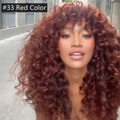 3a Curly Hair, Curly Hair Black, Dyed Curly Hair, Red Curly Hair, Brown Curly Hair, Full Bangs, Indian Remy Hair, Colored Curly Hair, Black Curly Hair