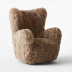 a chair made out of furry material on a white background