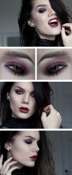 Maquillage Halloween Vampire, Make Up Diy, Fantasy Make-up, Halloweenský Makeup, Kostuum Halloween, Vampire Makeup, Linda Hallberg, Halloween Tattoo, Special Effects Makeup