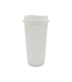 a white plastic cup on a white background