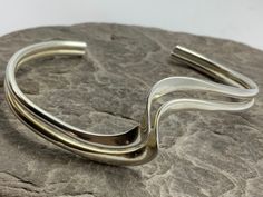 Vintage Solid Sterling Silver Wave Torc Stacker Bangle, Fully Hallmarked 925, Internal Diameter 6cm, Width 6mm, Lovely Condition Modernist Silver Bangle For Gift, Modernist Sterling Silver Bangle Gift, Modernist Sterling Silver Bangle, Fancy Ball, Vintage Hallmarked Sterling Silver Bangle, Vintage Silver Bangle, Collectible, Sterling Silver Heart Bracelet, Silver Heart Bracelet, Gorgeous Bracelet