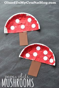 paper plate mushroom craft for kids to make