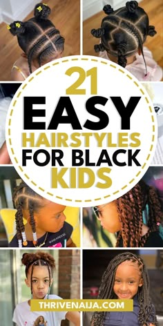 💕 Make hair styling easy with these cute and simple hairstyles for Black kids! From fun ponytails to beautiful braids, these styles are quick and easy to achieve. Save this pin for your go-to kids’ hair inspo! 💇🏾‍♀️✨