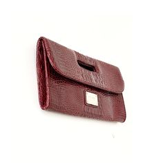 Get The Look This Glam Burgundy Red Wine Alligator Embossed Envelope Clutch Purse Fashion Chic Great For Dates, Night Out, Weddings, Parties, Bachelorette Party, Lbd Textured Faux Patent Leather With Silver Logo Hardware Fully Lined W\ Zippering Pocket, 2 Pockets, 6 Credit Card Slots/ Holders, Magnetic Snap For Closure Nwot, Size 12” By 7” Approx. See Picture Smoke & Pet Free Home God Bless & Happy Poshing! Burgundy Rectangular Clutch For Travel, Chic Burgundy Rectangular Clutch, Classic Burgundy Clutch, Rectangular Burgundy Clutch For Travel, Travel Burgundy Rectangular Clutch, Elegant Burgundy Wallet With Card Slots, Burgundy Wallet With Interior Card Slots, Envelope Clutch Purse, Silver Logo