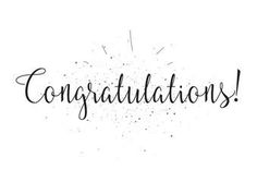 congratulations written in black ink on a white background