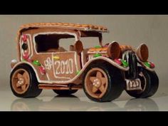 an old fashioned truck made out of gingerbread