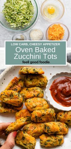 low carb, cheesy appetizer oven baked zucchini rods