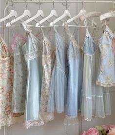 Cute Pajamas, Princess Aesthetic, Clothes Rack, Vintage Lingerie, Blue Aesthetic, The Clothes, Girly Things, Pretty Dresses