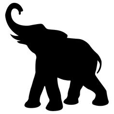 an elephant silhouetted against a white background