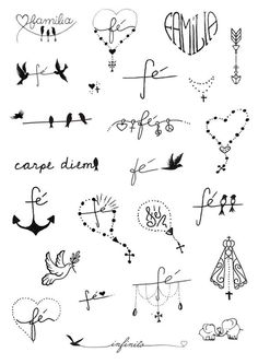 the different font styles and shapes are drawn in black ink on a white paper background