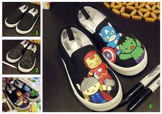 Painting Canvas Shoes Diy, Painting Canvas Shoes, Diy Painted Canvas, Vans Art, Avengers Shoes, Canvas Shoes Diy, Sharpie Shoes, Paint Shoes, Shoes Painting