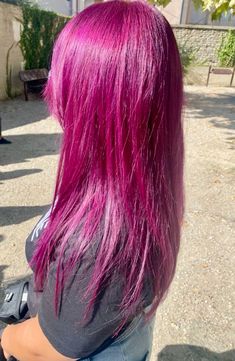 Putple Hair, Berry Pink Hair, Fuschia Hair, Purple Pink Hair, Fuchsia Hair, Bright Purple Hair, Magenta Hair Colors, Choco Milk, Bright Pink Hair