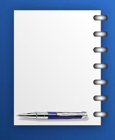 a notepad with a pen on top of it