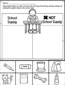 a worksheet with pictures and words to help students learn how to use scissors