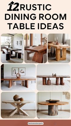 Transform your dining space with these rustic dining room table ideas! Whether you're looking for farmhouse-inspired designs or a more vintage rustic style, these tables bring warmth, charm, and character to any room. From reclaimed wood tables to live-edge designs, explore stylish options that suit small or large spaces. Perfect for creating a cozy, inviting atmosphere for family meals or entertaining guests. Discover the best rustic dining room table designs to add a touch of timeless beauty t Dining Room Layout, Unique Dining Tables