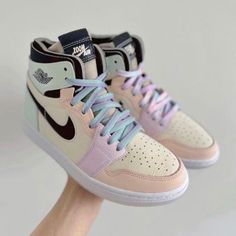 WMNS Air Jordan 1 Zoom CMFT "Easter" Pastel High-top Custom Sneakers For Streetwear, Pastel Lace-up Custom Sneakers For Streetwear, Air Jordan Collection, Air Jordan 1 Zoom Cmft, Jordan Collection, Wmns Air Jordan 1, Kicks Shoes, Yeezy Sneakers, Buy Jordans