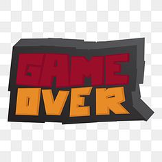 the game over logo is shown in red and orange letters, which appear to be made from