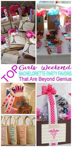 the collage shows different types of party favors