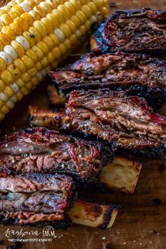 grilled steak and corn on the cob