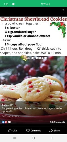 christmas shortbread cookies recipe on the app