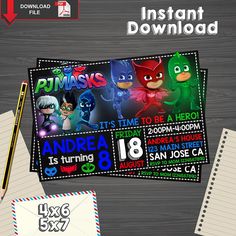 the pj masks movie birthday party printables