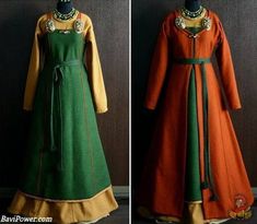 Viking Kaftan, Viking Coat, Viking Apron, Viking Clothes, Viking Apron Dress, Green Kaftan, Gaun Abad Pertengahan, Sca Garb