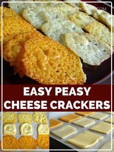 easy peasy cheese crackers recipe with text overlay