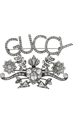 Gucci Fashion Show, Gucci Jewelry, Gucci Fashion, White Crystals, Chanel Jewelry, Crystal Brooch, Heart With Arrow, Crystal Embellishment, Ring Shopping