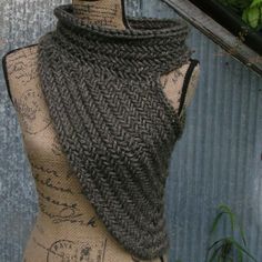 VICTOR's VEST Kat COWL Scarf Inspired Vest Handknit Soft | Etsy Goth Knitting, Macbeth Costumes, 5 Pillars, Cowl Knitting Pattern, Brown Tweed, Cowl Scarf, Costume Cosplay, Color Swatch, Cross Body