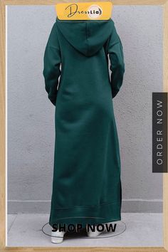 Classic and Stylish Dress Long Green Solid Color Dress, Fall Daywear Dresses In Solid Color, Casual Longline Dress For Loungewear, Spring Loungewear Solid Color Dresses, Solid Winter Loungewear Dresses, Casual Green Maxi Dress For Winter, Long Solid Color Winter Dress, Long Casual Midi Dress For Loungewear, Green Maxi Dress For Fall Daywear