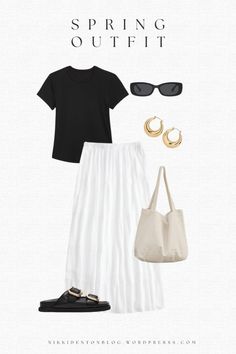 Layered Maxi Skirt, Neutral Clothes, Vacation Fits, Maxi Skirt Outfit, Styling Clothes, Italy Fits, Spring Summer Capsule Wardrobe, Spring Capsule Wardrobe, T Dress