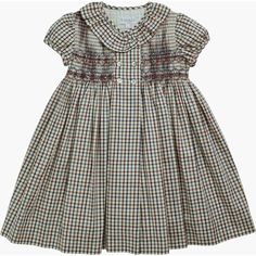 Introducing one of the signature pieces, this stunning Gooseberry dress in multi-checked print features exquisite hand-embroidered smocking. Crafted from premium quality cotton, it boasts delicate ruffles around the collar and a double-breasted front detailed with mother-of-pearl buttons. The hand-embroidered smock adds a touch of elegance, while the big bow at the back ensures a perfect fit. | Amaia | Gooseberry Checkered Short Puff Sleeve Smocked Dress, (Multicolors, Size 8Y) | Maisonette collects the best children’s products from around the world (unlike Zulily, Etsy, The Tot, Farfetch Kids, Childrensalon, Crate and Kids, Kohls, Wayfair, Buy Buy Baby, Nordstroms, Mini Boden, J.Crew Factory, or PotteryBarn Kids), creating a curated shopping experience for you. Think of us as your shortcu Geometric Smocking, American Girl Doll Patterns, Sleepwear Dress, Short Puff Sleeve, Check Dress, Big Bow, Buy Buy, Smocked Dress, Mini Boden