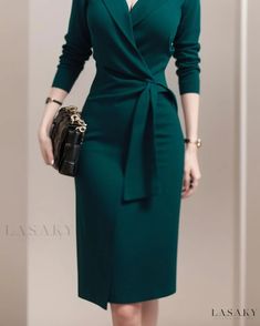 Lasaky - Elegant and Flattering Bodycon Dress - A Fashionable Choice Work Dresses Professional, Pencil Skirt Outfits Casual, Corporate Dress, Women Dresses Classy, Modest Dresses Casual, Casual Wear Dress, Classy Dress Outfits, Classy Work Outfits, Sophisticated Dress